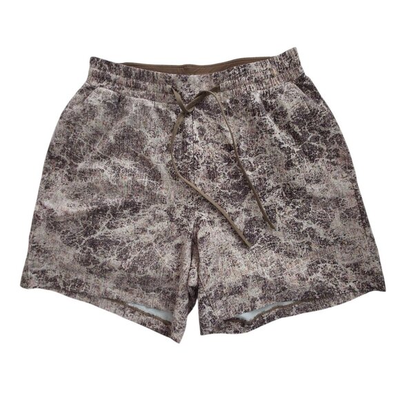 Lululemon Channel Cross Cloudburst Brown Camo 5" Lined Athletic Swim Shorts Sz S - Picture 1 of 9